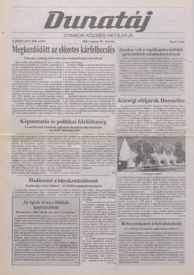 Dunatáj, 5. évf. 2003. május 28. 216. sz.