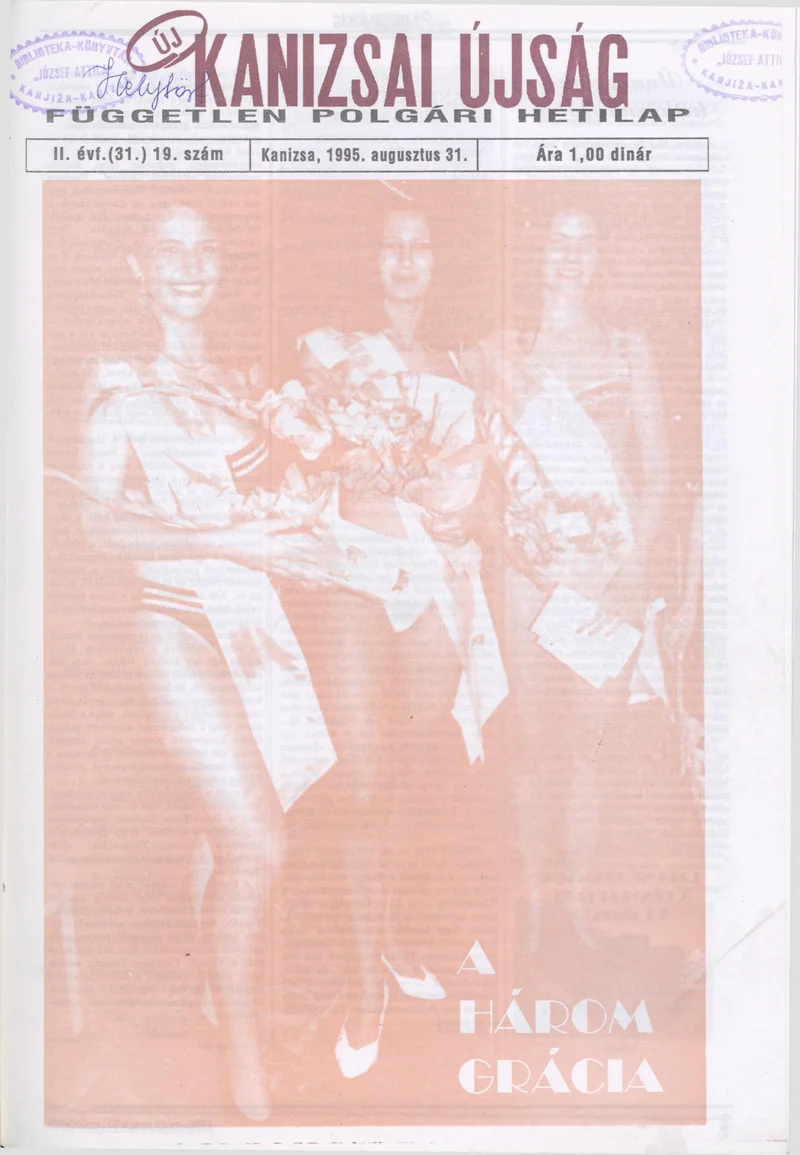Új Kanizsai Újság, 2. évf. 1995. augusztus 31. 19. sz.