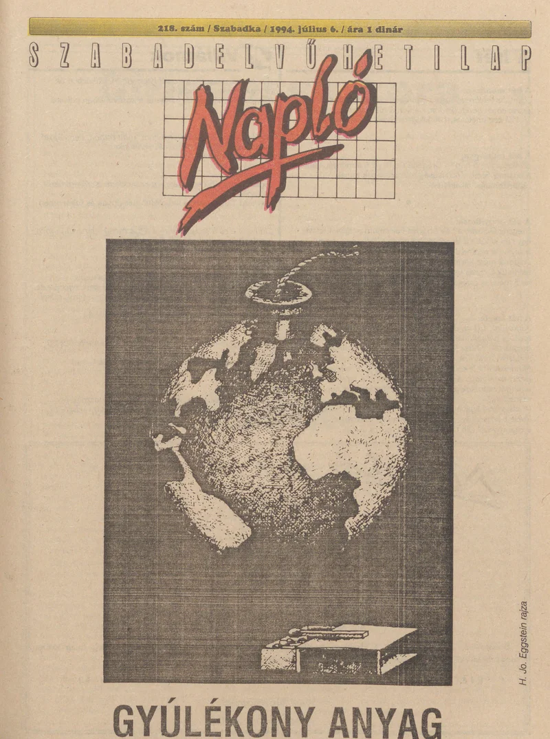 Napló - Szabadelvű hetilap, 5. évf. 1994. július 6. 218. sz.