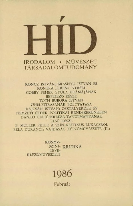 Híd, 50. évf. 1986. február. 2. sz. 153–304. oldal