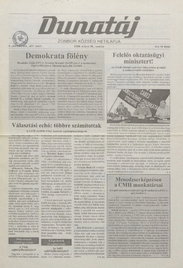 Dunatáj, 10. évf. 2008. május 28. 477. sz.