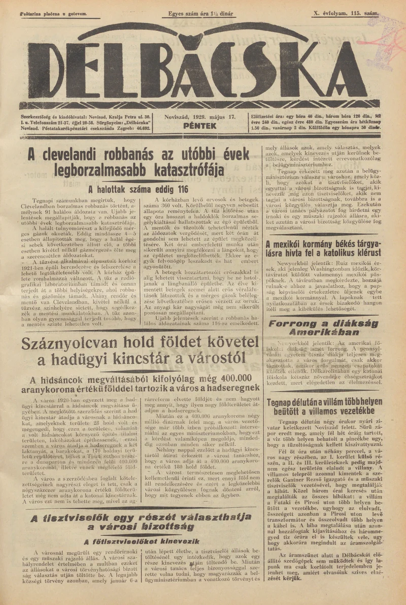 Délbácska, 10. évf. 1929. május 17. 115. sz.