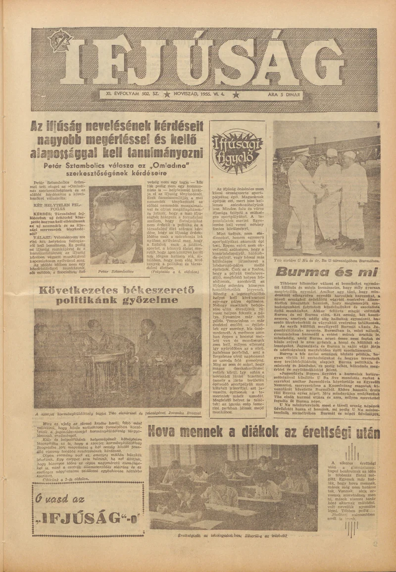 Ifjúság, 11. évf. 1955. június 4. 502. sz.