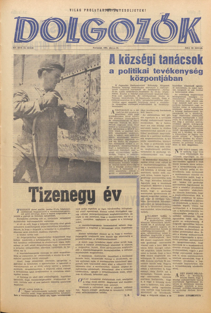Dolgozók, 15. évf. 1961. június 23. 26. sz.
