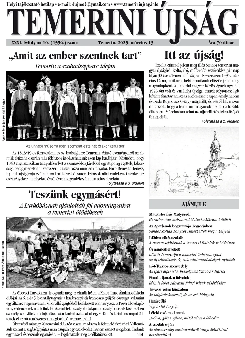 Temerini Újság, 31. évf. 2025. március 13. 10. sz.