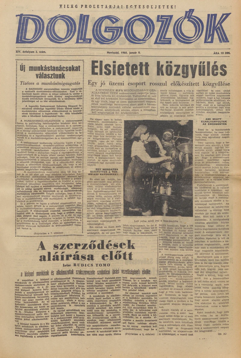 Dolgozók, 14. évf. 1960. január 8. 2. sz.