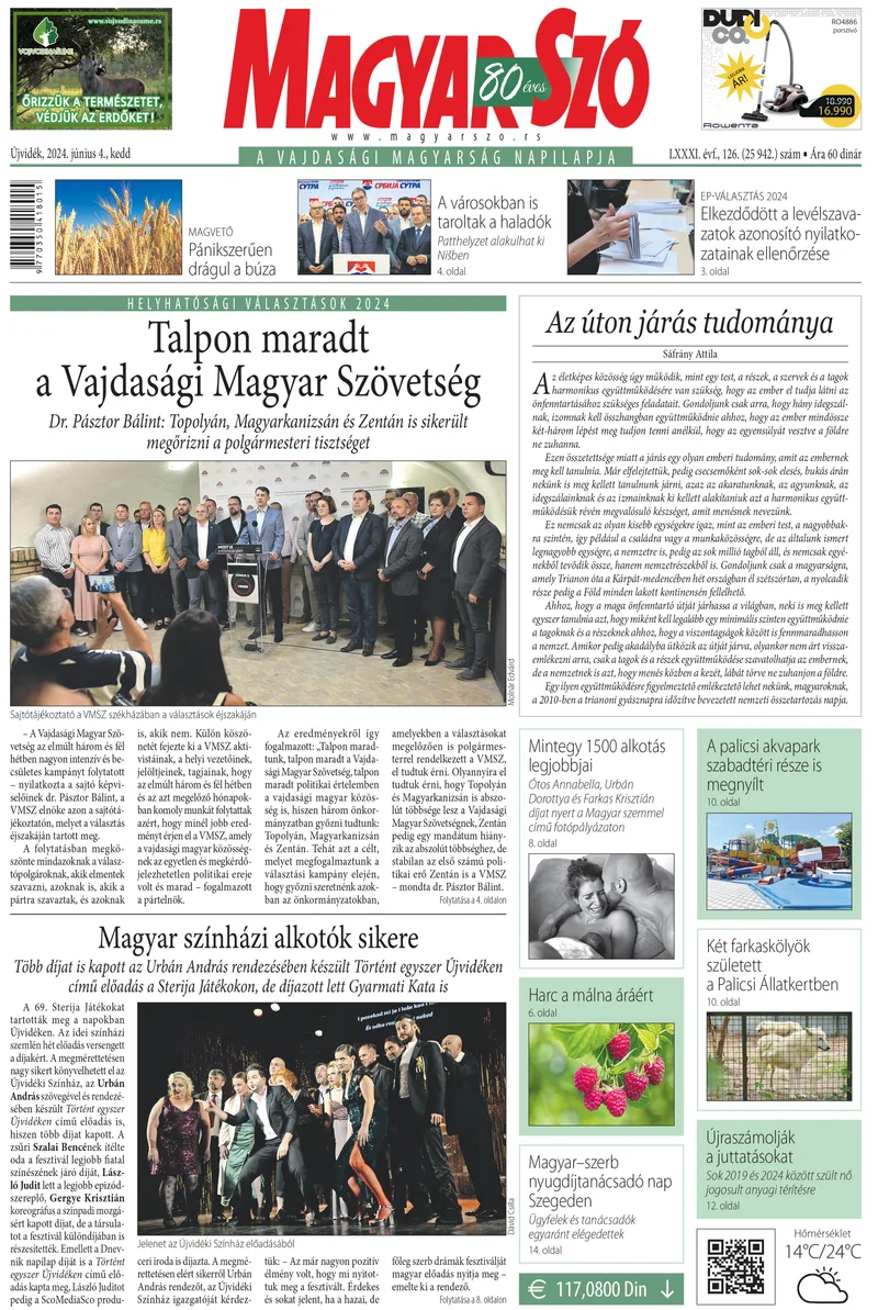 Magyar Szó, 81. évf. 2024. június 4. 126. sz. 1–20. oldal