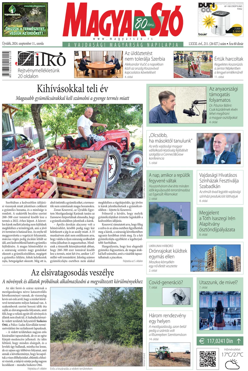 Magyar Szó, 81. évf. 2024. szeptember 11. 211. sz. 1–16. oldal