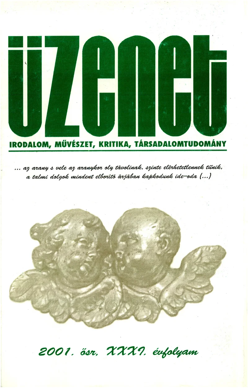 Üzenet, 31. évf. 2001. szeptember. 3. sz. 1–180. oldal