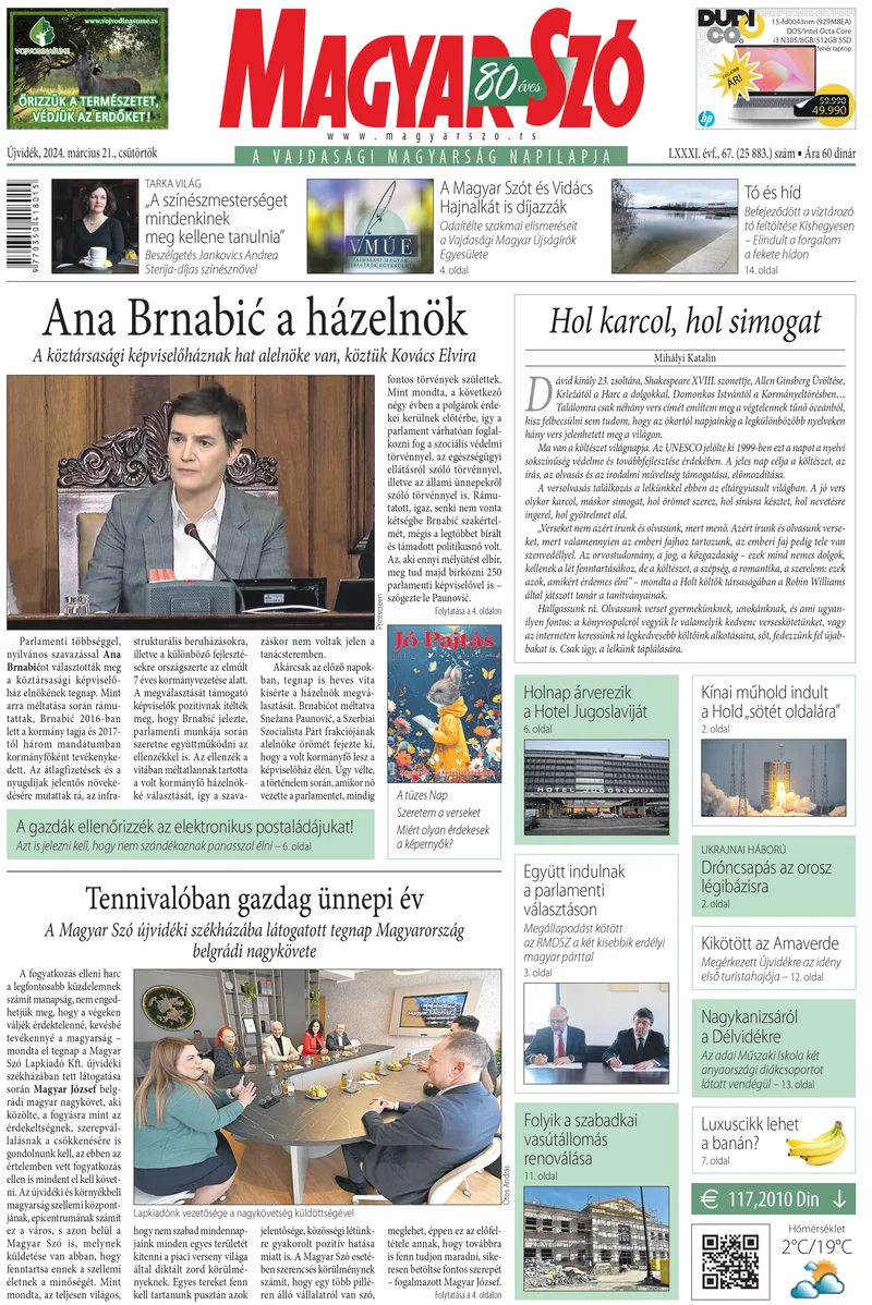 Magyar Szó, 81. évf. 2024. március 21. 67. sz. 1–20. oldal