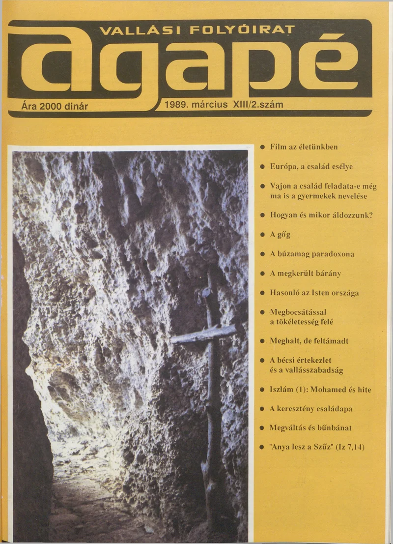 Agape, 13. évf. 1989. március. 3. sz.