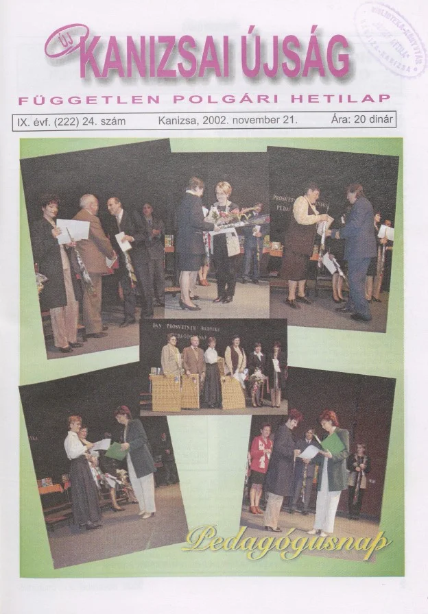 Új Kanizsai Újság, 9. évf. 2002. november 21. 24. sz.