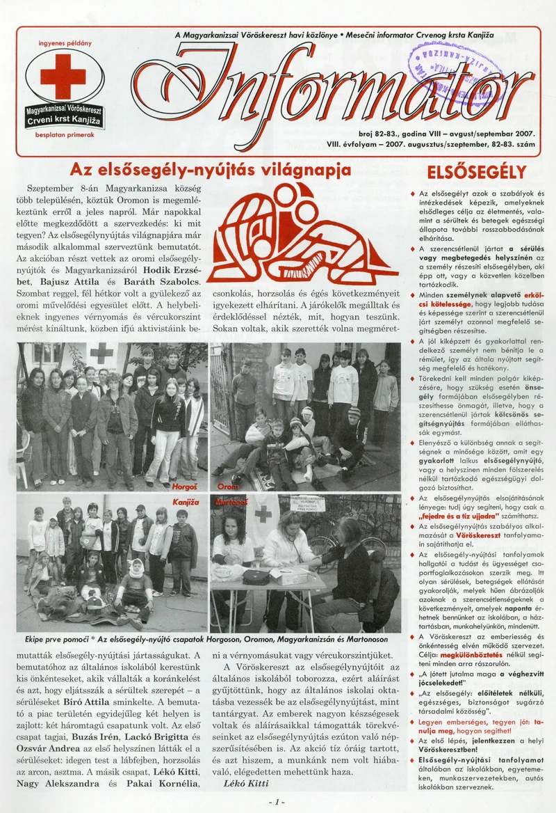 Informator, 8. évf. 2007. augusztus 1. – szeptember 1. 82–83. sz.