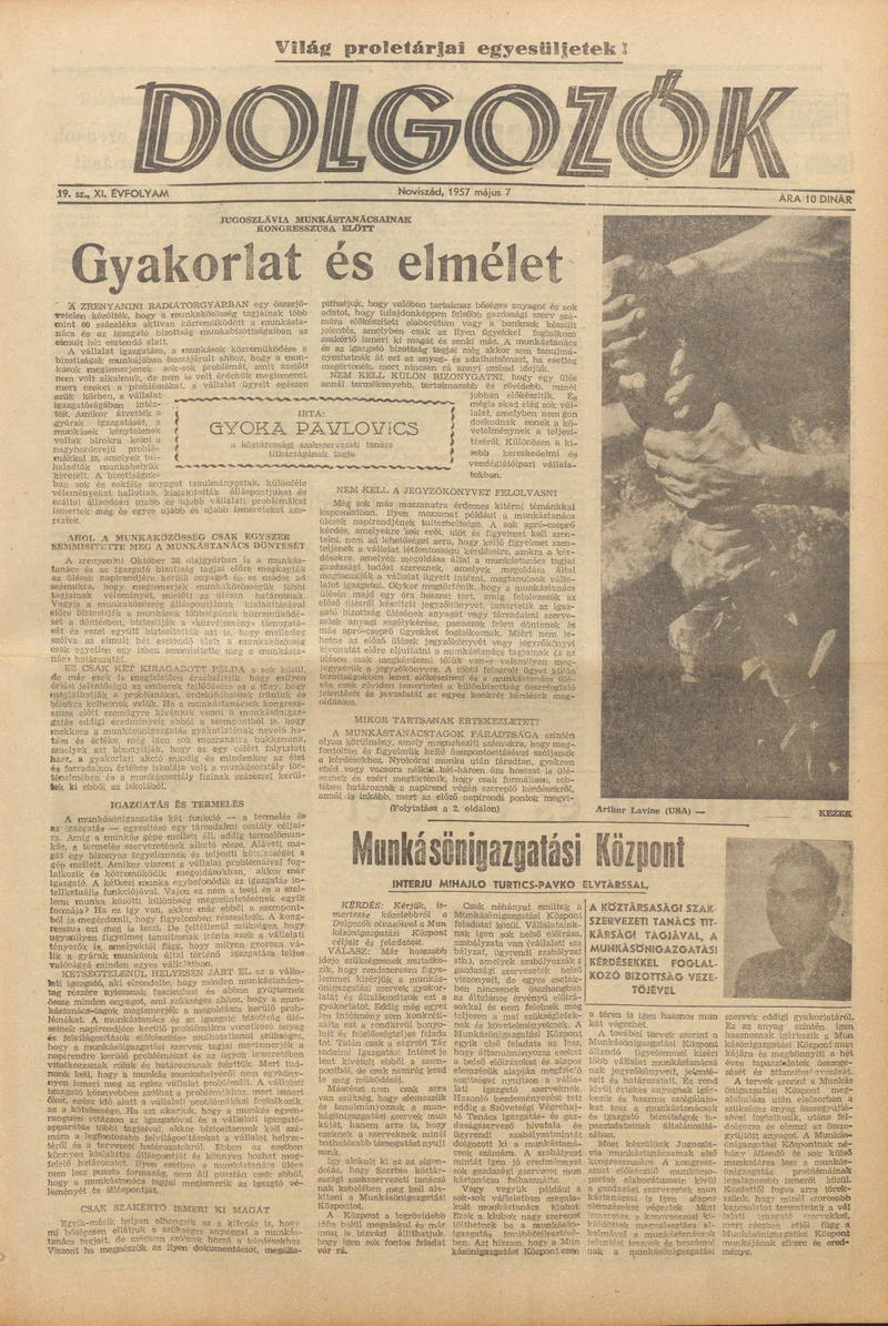 Dolgozók, 11. évf. 1957. május 7. 19. sz.