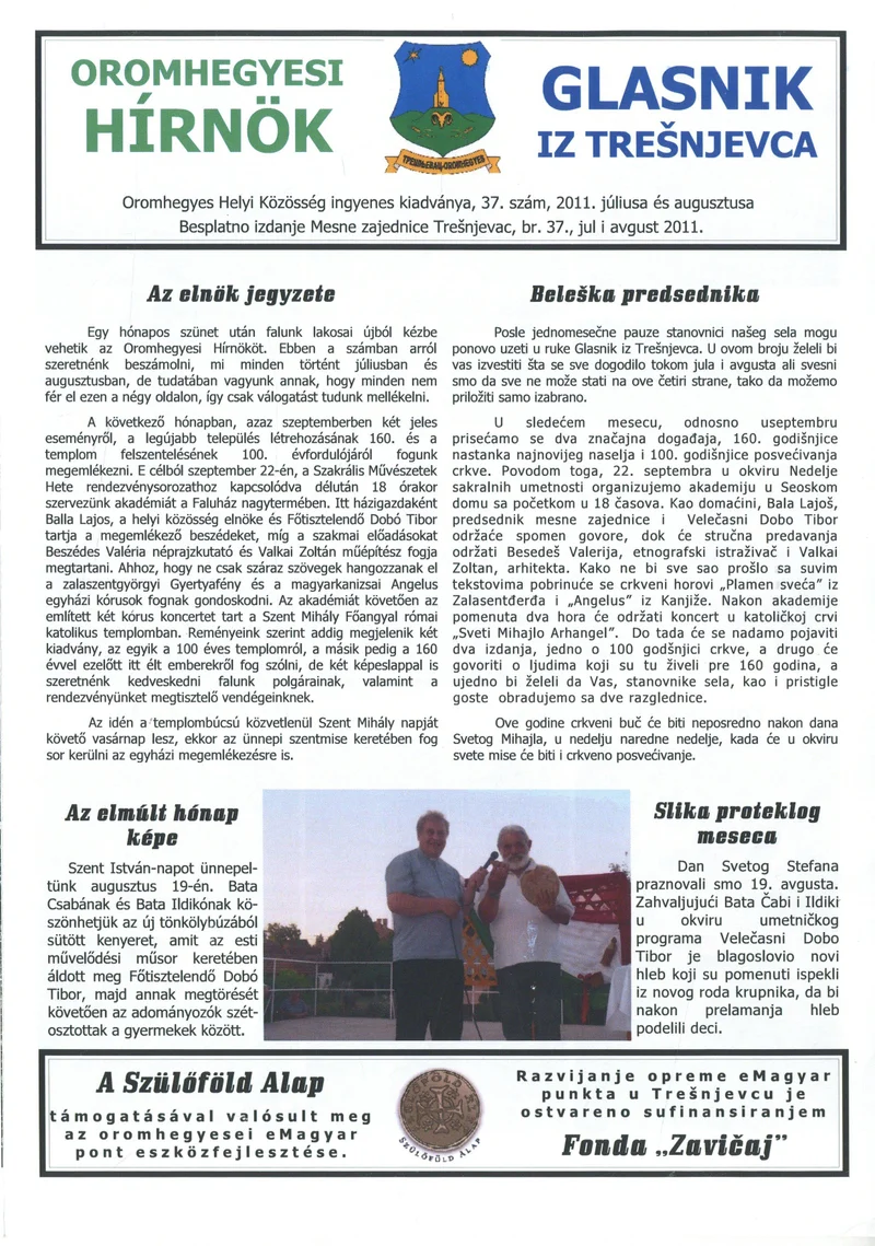 Oromhegyesi Hínök 2012. július – augusztus. 37. sz.