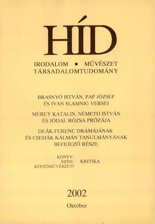Híd, 66. évf. 2002. október. 10. sz. 1189–1312. oldal