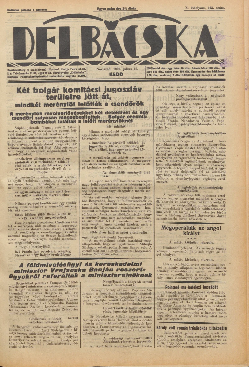 Délbácska, 10. évf. 1929. július 16. 163. sz.