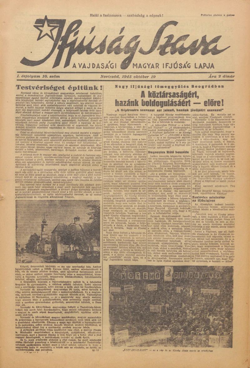 Ifjúság Szava, 1. évf. 1945. október 19. 10. sz.