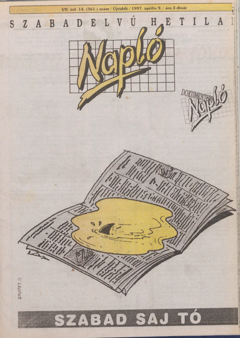 Napló - Szabadelvű hetilap, 8. évf. 1997. április 9. 361. sz.