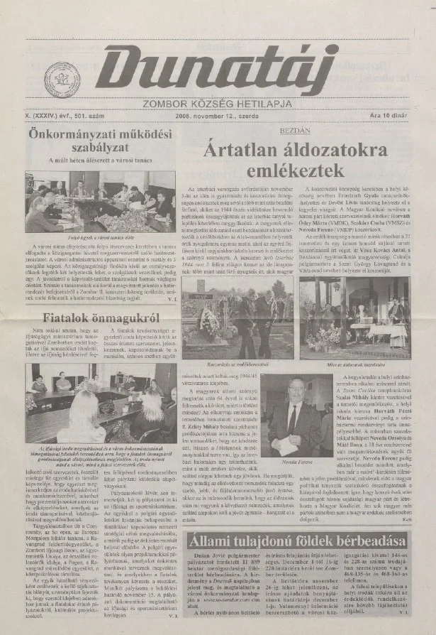 Dunatáj, 10. évf. 2008. november 12. 501. sz.