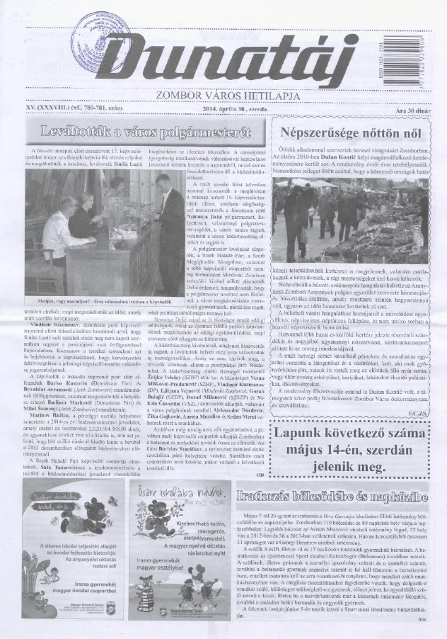 Dunatáj, 16. évf. 2014. április 30. 780–781. sz.