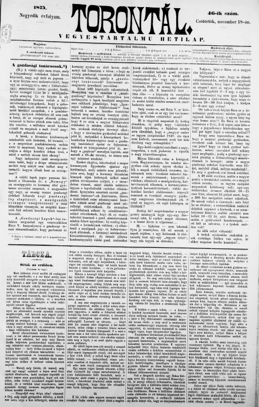 Torontál, 4. évf. 1875. november 18. 46. sz.