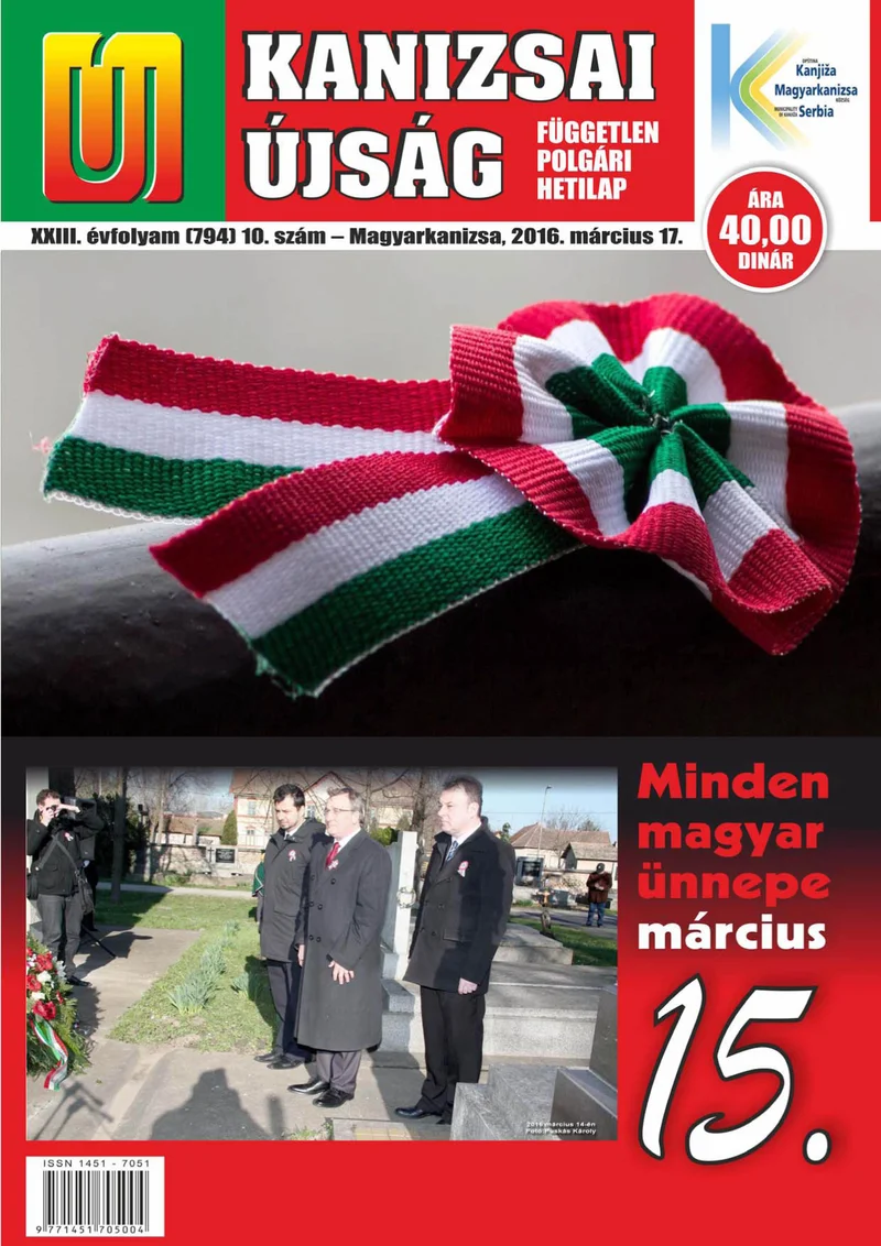 Új Kanizsai Újság, 23. évf. 2016. március 17. 10. sz.