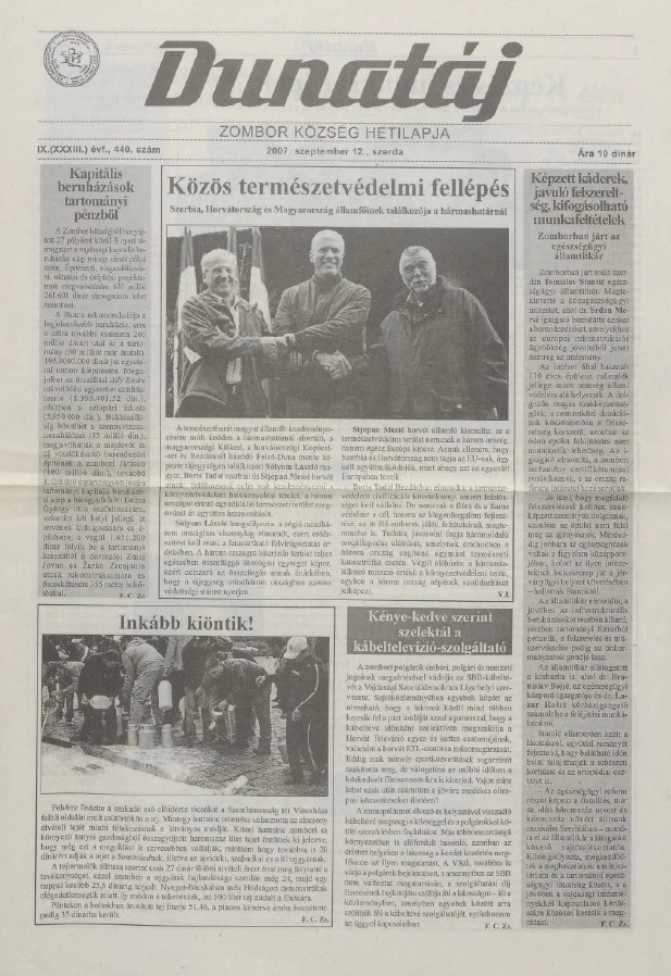 Dunatáj, 9. évf. 2007. szeptember 12. 440. sz.