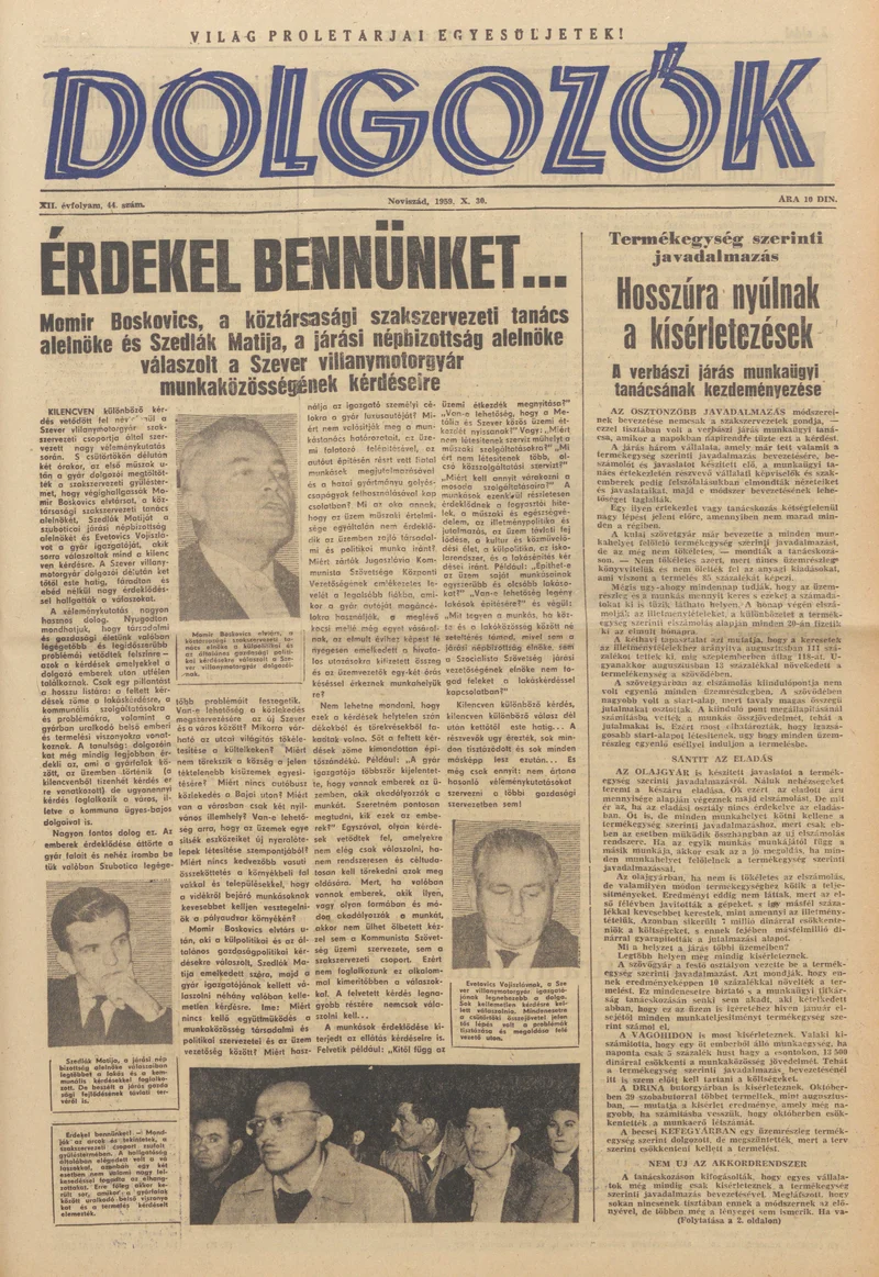 Dolgozók, 13. évf. 1959. október 30. 44. sz.
