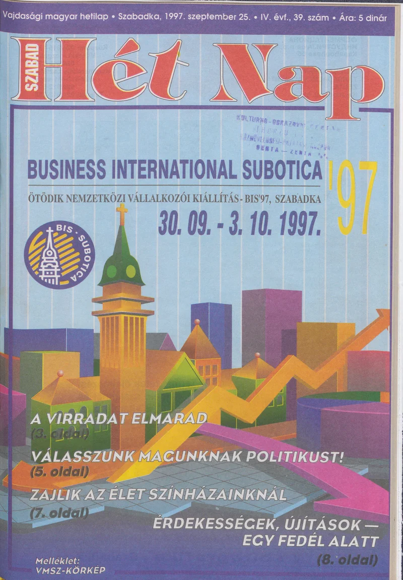 Szabad Hét Nap, 4. évf. 1997. szeptember 25. 39. sz.