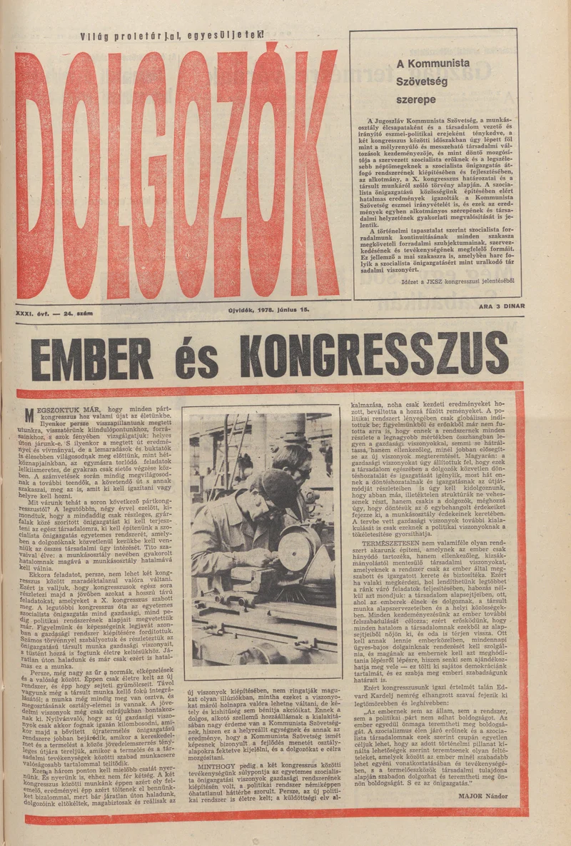 Dolgozók, 32. évf. 1978. június 15. 24. sz.