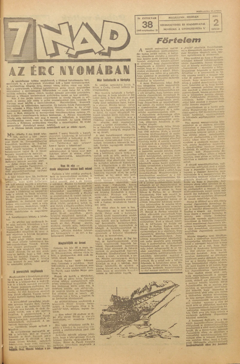 7 Nap, 4. évf. 1949. szeptember 21. 38. sz. 1–4. oldal