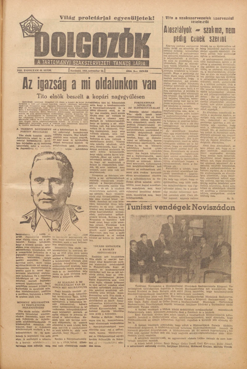Dolgozók, 8. évf. 1954. november 23. 48. sz.