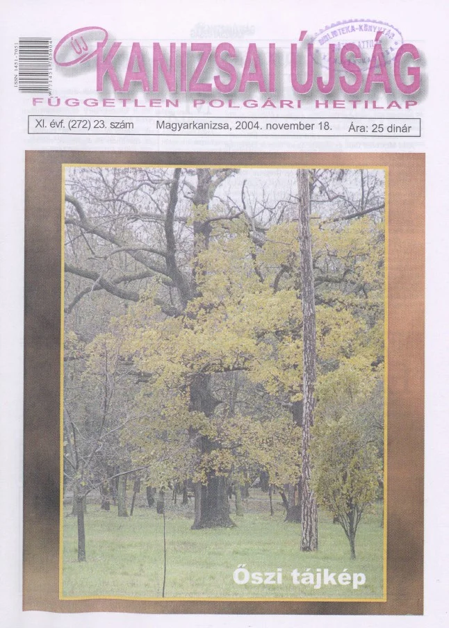 Új Kanizsai Újság, 11. évf. 2004. november 18. 23. sz.