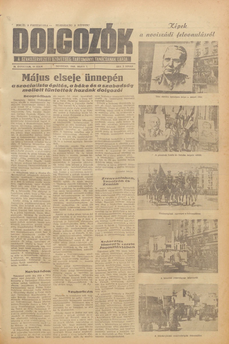 Dolgozók, 3. évf. 1949. május 7. 19. sz.