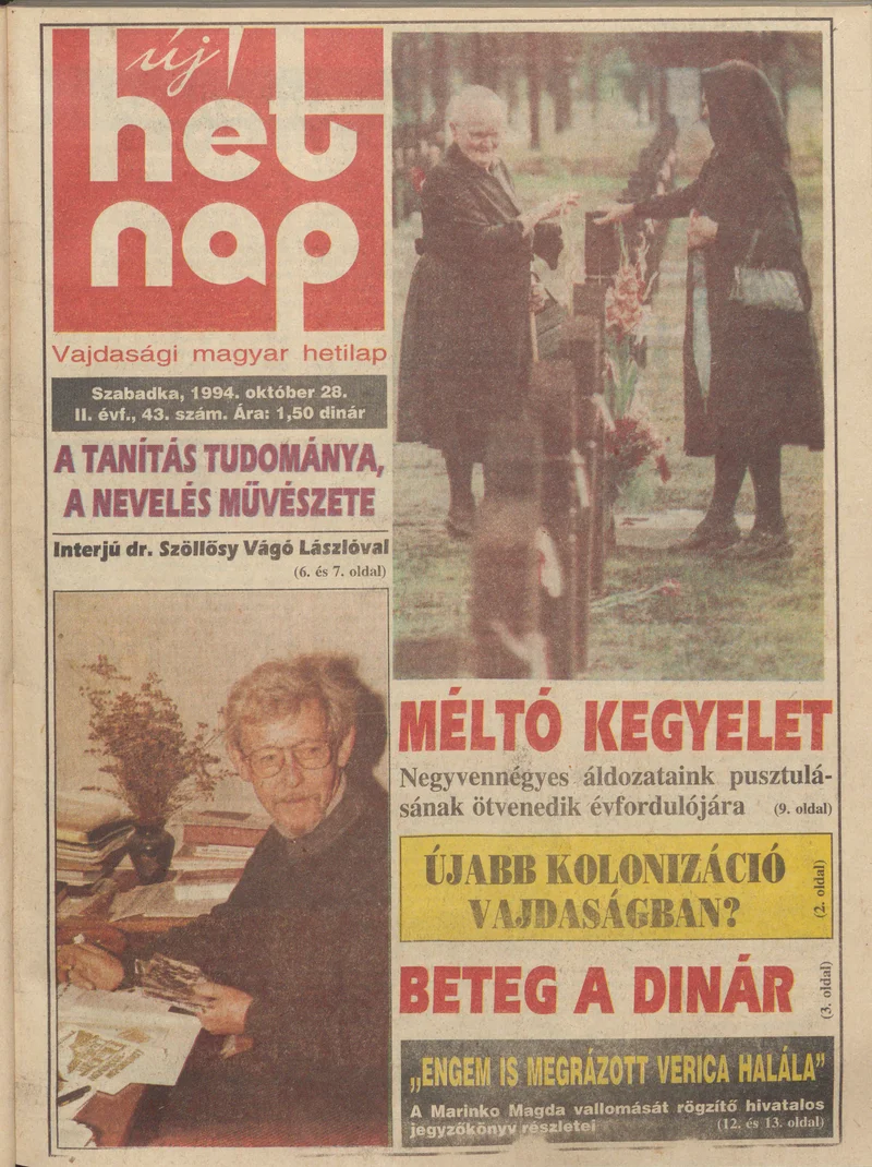 Új Hét Nap, 2. évf. 1994. október 28. 43. sz.