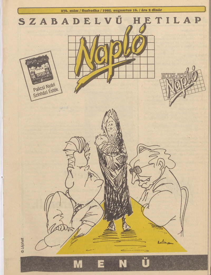 Napló - Szabadelvű hetilap, 6. évf. 1995. augusztus 16. 276. sz.