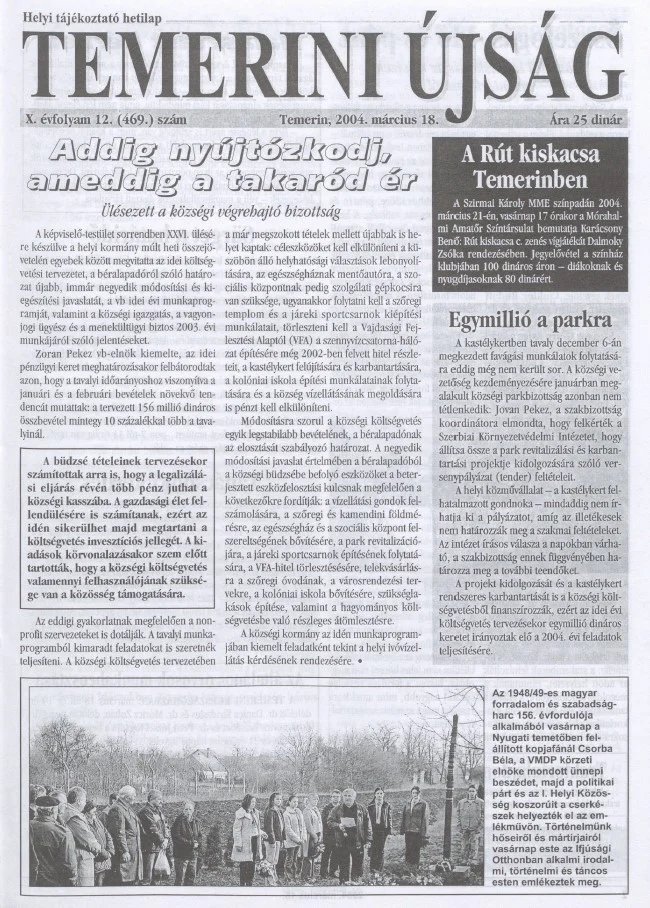 Temerini Újság, 10. évf. 2004. március 18. 12. sz.