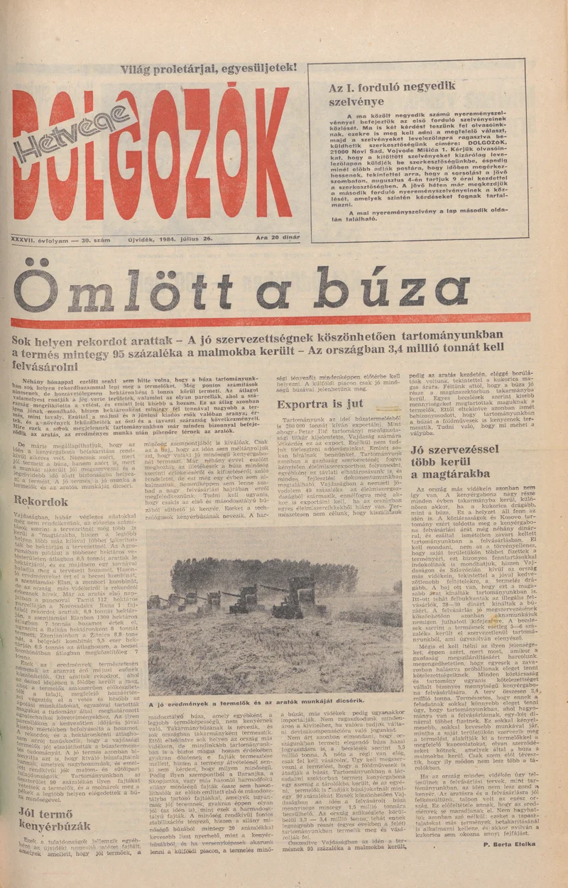 Dolgozók, 38. évf. 1984. július 26. 30. sz.