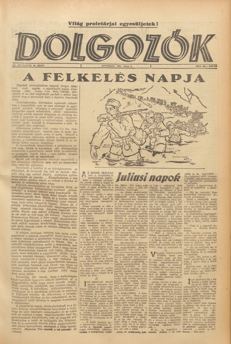 Dolgozók, 9. évf. 1955. július 5. 26. sz.