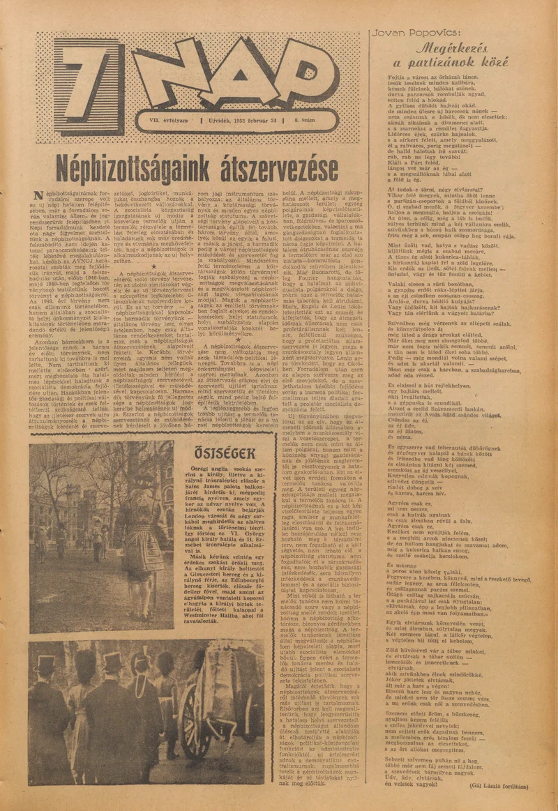 7 Nap, 7. évf. 1952. február 24. 8. sz. 1–12. oldal