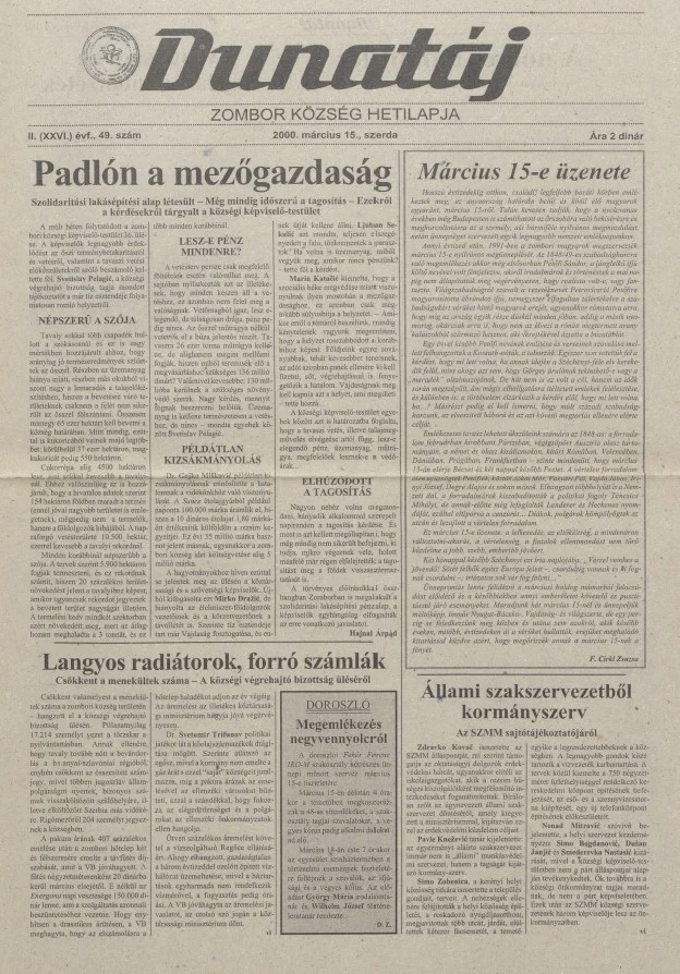 Dunatáj, 2. évf. 2000. március 15. 49. sz.