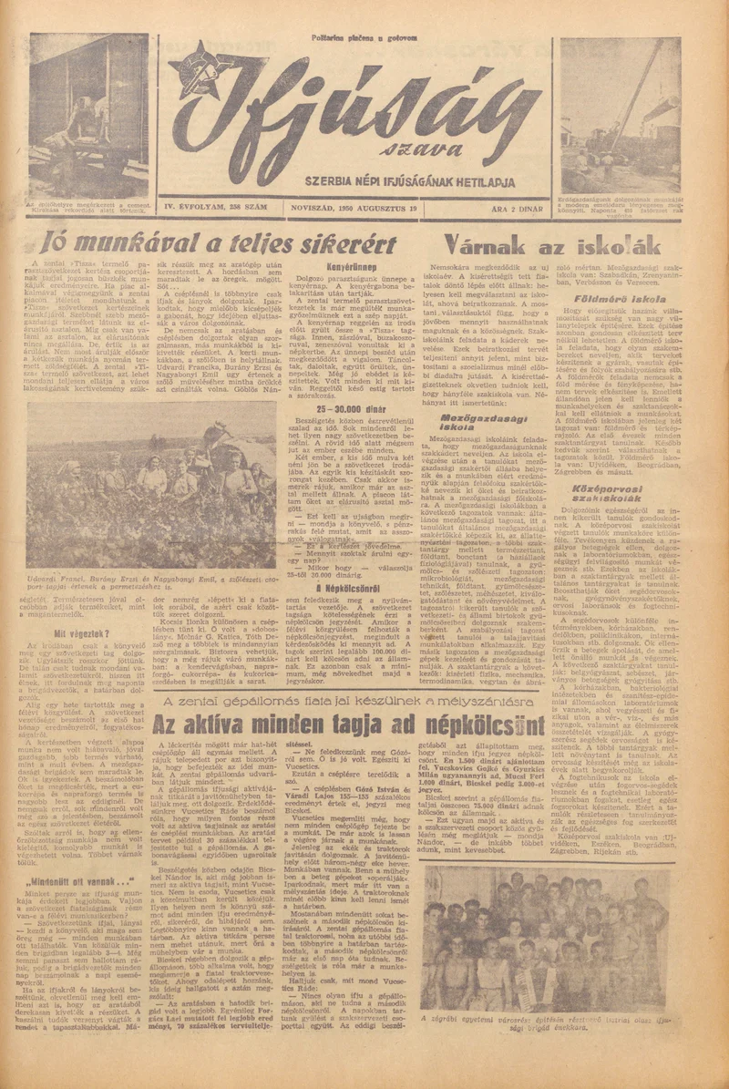 Ifjúság Szava, 6. évf. 1950. augusztus 19. 258. sz.
