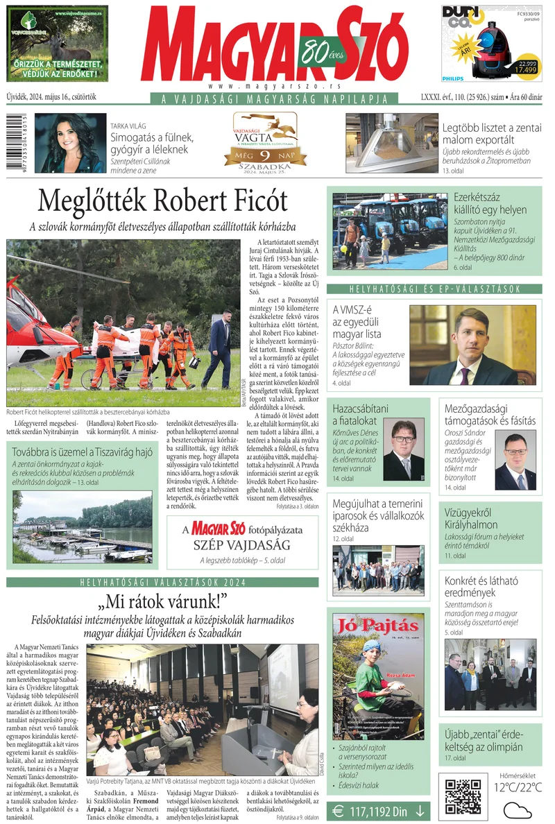 Magyar Szó, 81. évf. 2024. május 16. 110. sz. 1–20. oldal