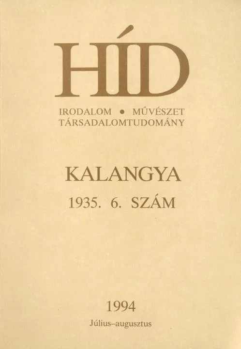 Híd, 58. évf. 1994. július – augusztus. 7–8. sz. 421–540. oldal