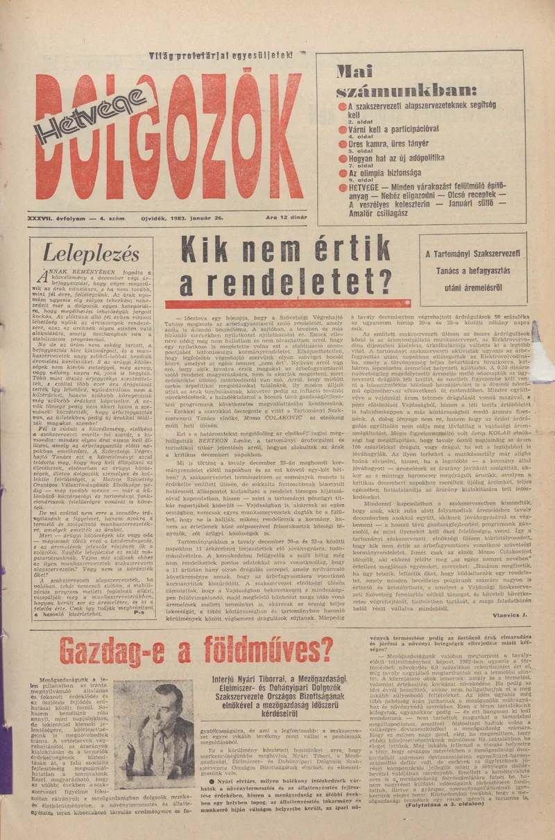 Dolgozók, 38. évf. 1984. január 26. 4. sz.