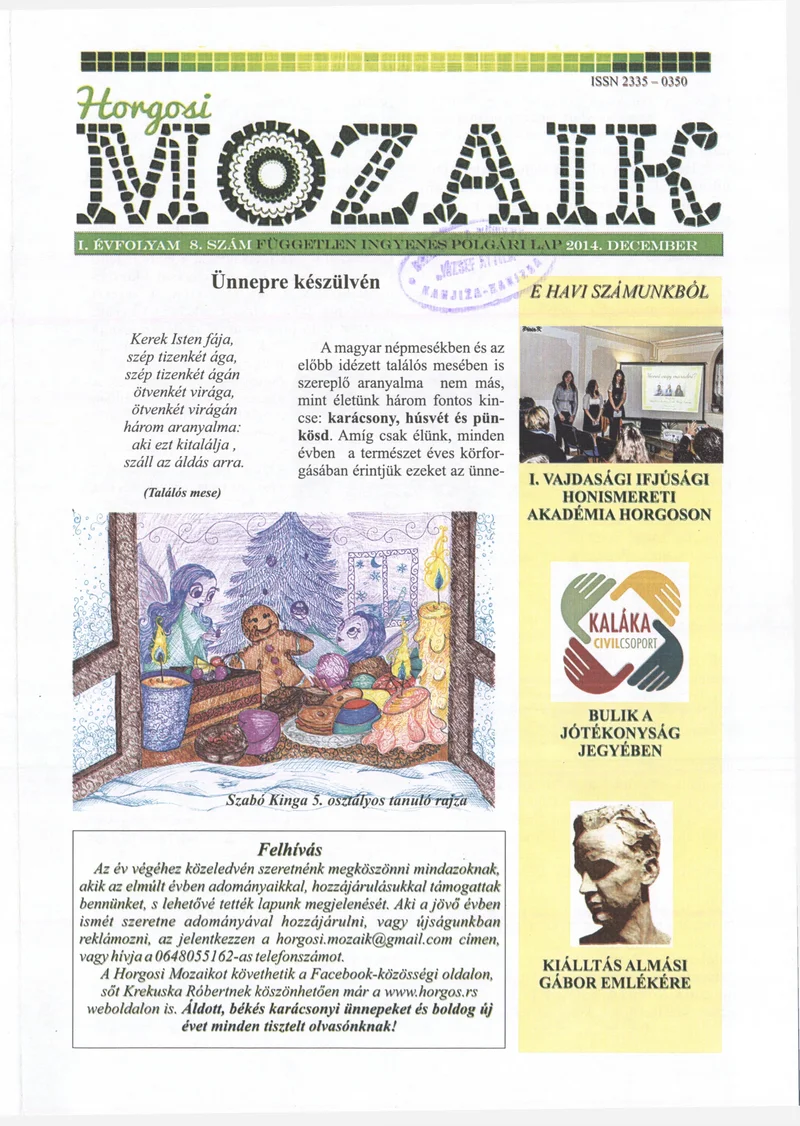 Horgosi Mozaik, 1. évf. 2014. december. 8. sz.