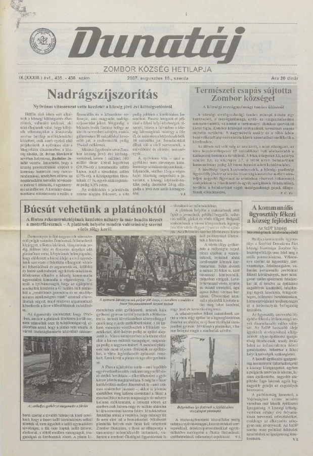 Dunatáj, 9. évf. 2007. augusztus 15. 435–438. sz.