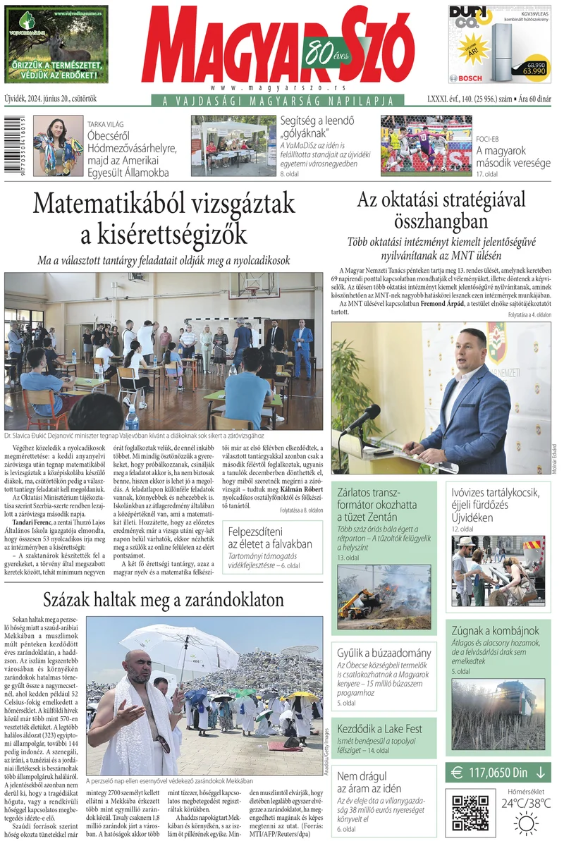 Magyar Szó, 81. évf. 2024. június 20. 140. sz. 1–20. oldal