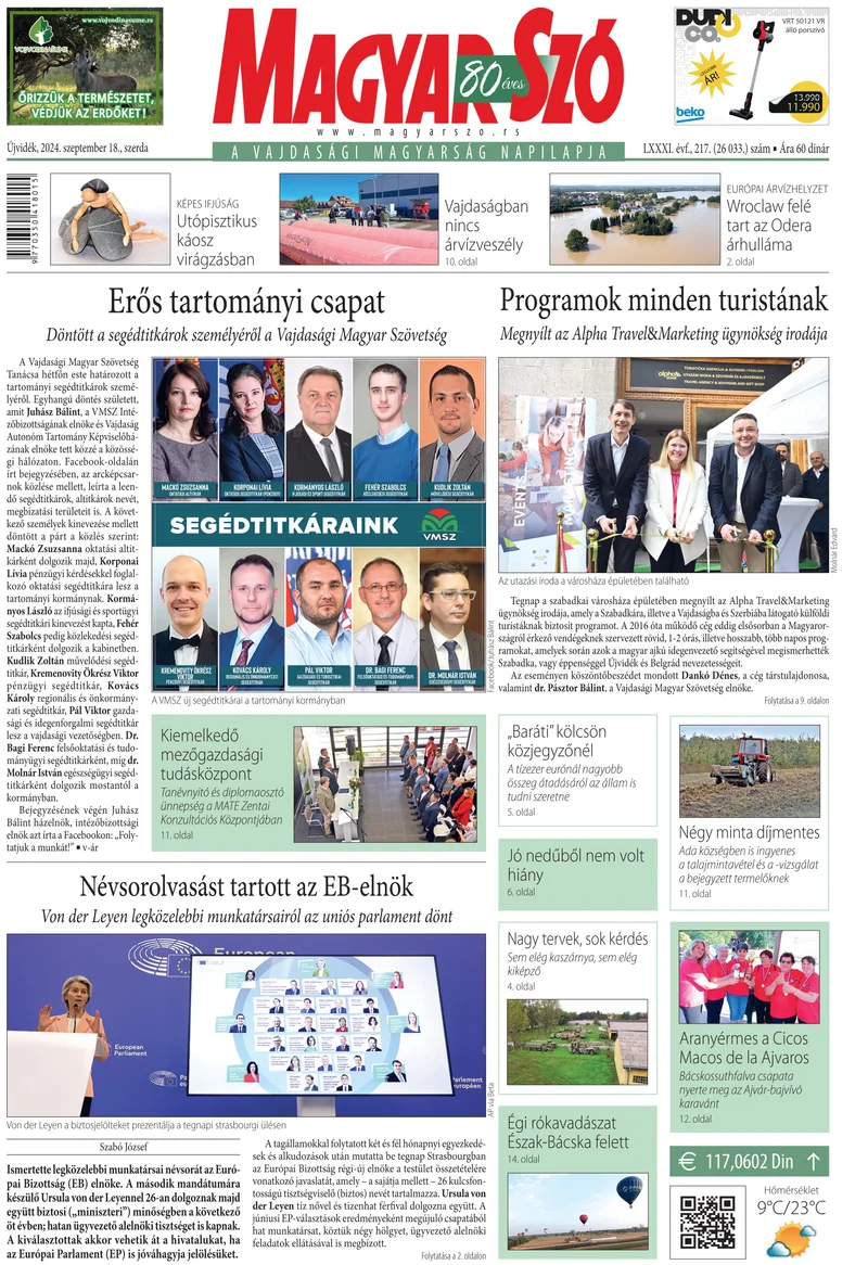 Magyar Szó, 81. évf. 2024. szeptember 18. 217. sz. 1–16. oldal